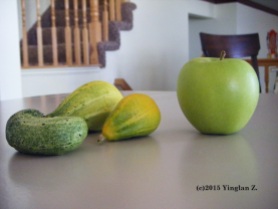Harvest (cucumbers and granny smith apple_